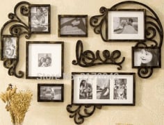 Love Picture Frame Set Wall Art Decoration Laser Cut CDR File