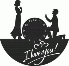 Love Wall Clock Design DXF File