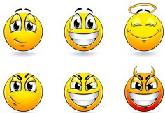 Lovely and Cute Smile Face Set Free Vector