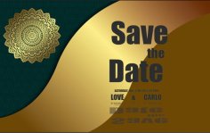 Luxury Gold Mandala Ornate Background for Wedding Invitation Card Free Vector