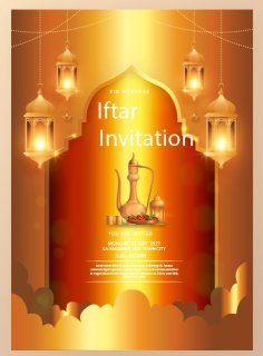 Luxury Iftar Invitation Party Template Free Vector