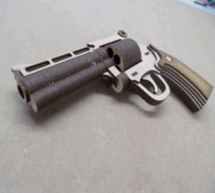 Magnum Pistol 4 Inch Barrel Laser Cut Pattern Free DWG File