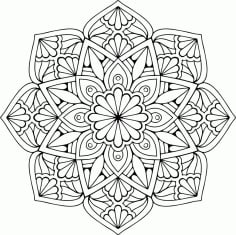 Mandala Floral Star Ornament CDR File