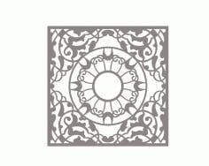 Mandala Square Ornament DXF File