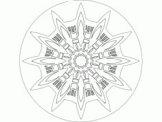 Mandala Template 7 Ornament DXF File