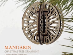 Mandarin. Christmas tree Ornament CNC Laser Cut Vector DXF File