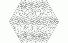 Maze Hexa Shape dxf File DXF File