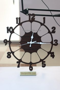 MDF Round Wall Clock Design Wooden Clock Layout Free Laser Cut File