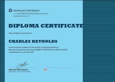 Mechanical Diploma Certificate Free Vector
