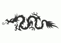 Medieval Hollow Tribal Dragon Tattoo Vector Free CDR Vectors File