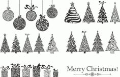 Merry Christmas Set Vector CDR File