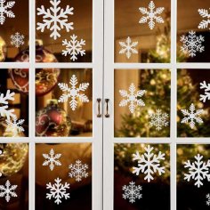 Merry Christmas Snowflakes Window Decals Stickers Ai Vector File