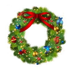 Merry Christmas Wreath Gift Free Vector