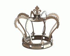 Metal Prince Crown Laser Cut 3D Model CDR File