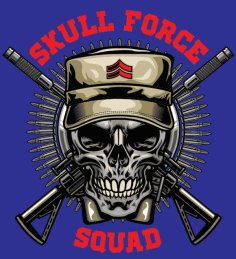Military Skull Force Squad T Shirt Printing Design Free Vector