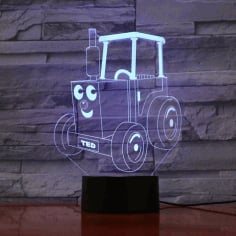 Mini Tractor Illusion Lamp Engraving File Free CDR File