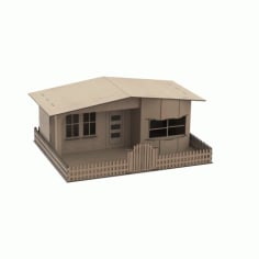 Mini Wooden Laser Cut House Design CDR File