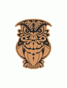 Mini Wooden Owl carving CDR File