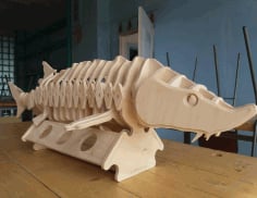Minibar Sturgeon Wooden 3D Model Fish Laser Cut Free CDR Vectors File
