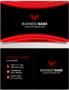 Minimal Red Wave Business Card Visiting Card Template Free Vector