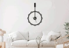 Minimalist Black Metal Large Wall Clock SVG Free Vector