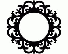 Mirror Frame Floral Design Free DXF Vectors File