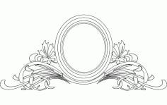 Mirror Frame Floral Free DXF Vectors File