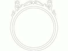 Mirror Frame Round Free DXF Vectors File
