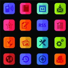 Mobile Phone Icon Template Design Set Free Vector