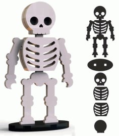 Model Figure Toy Skeleton Made of Plywood CDR, DXF and PDF Vector File