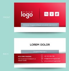 Modern Red Corporate Card Free Vector