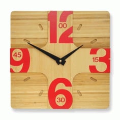 Modern Wall Clock Design in Red Colour CDR Vectors File
