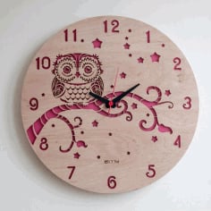 Modern Wall Clock Owl Free CDR Vectors File