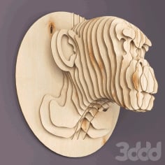 Monkey Head Plywood 3mm Free CDR Vectors File