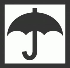 Monochrome Umbrella Silhouette CDR File