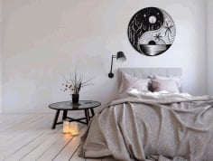 Monochrome Wall Art Decoration Living Room Decor Ideas CDR Vectors File