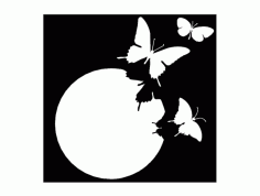 Moon Butterfly Free DXF Vectors File