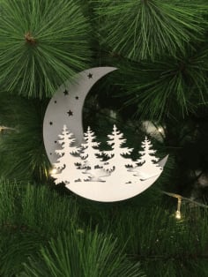 Moon Christmas Decoration Laser Cut CDR File