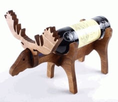 Moose Wine Bottle Holder 10mm Laser Cut CDR File