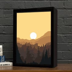 Morning Landscape Light Box Therapy Lamp CDR and DXF File