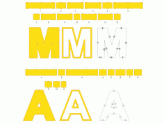 Mothers Day Gift Word Mama Letters Plywood 3mm Height 310mm Laser Cut CDR File