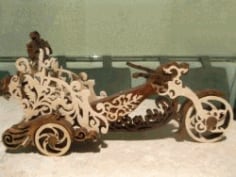 Motorbike With Bottle of Wine for Laser Cut CDR File