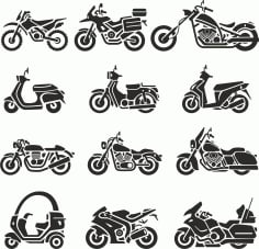 MotorCycle Sketch Vector CDR File