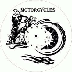 Motorcycles Clock DXF File