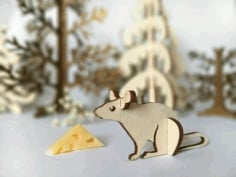 Mouse Wooden Animal Kit Laser Cut Template CNC Free Vector CDR File