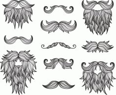 Moustaches Beard Set Free CDR Vectors File