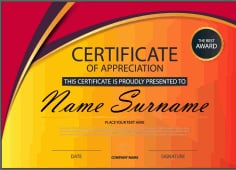 Multicolored Certificate of Appreciation Template Design Vector File
