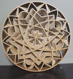 Multilayer Wooden Carving Mandala Layout CDR File for Laser Cutting