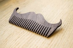 Mustache Shaped Comb Laser Cut CDR File