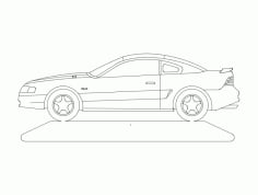 Mustang Car Free DXF Vectors File